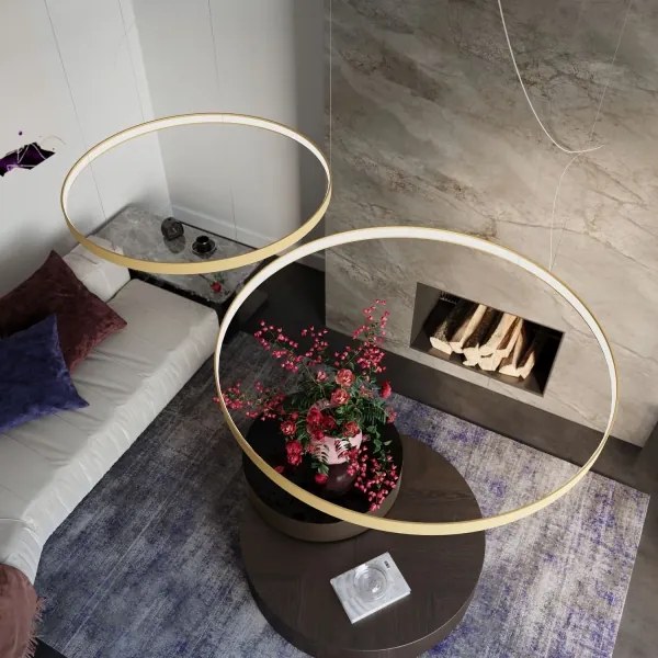 Lustră LED pe cablu RIO LED /50W/230V CRI95 4000K d. 78 cm auriu Thoro TH.181