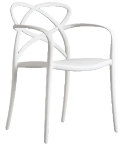 SCAUN CU BRATE INFINITY -POLIPROPILENA-HORECA - ALB