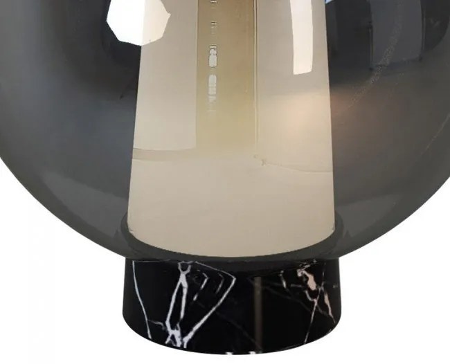 Veioza, Lampa de masa design modern Nora negru/ marmura neagra