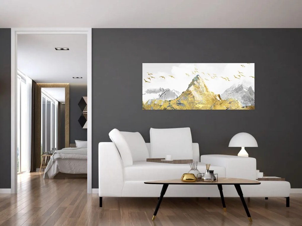 Tablou - Munte auriu (120x50 cm)