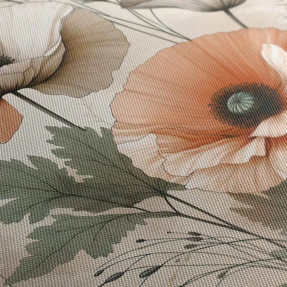 Tablou 5-piese flori delicate de mac