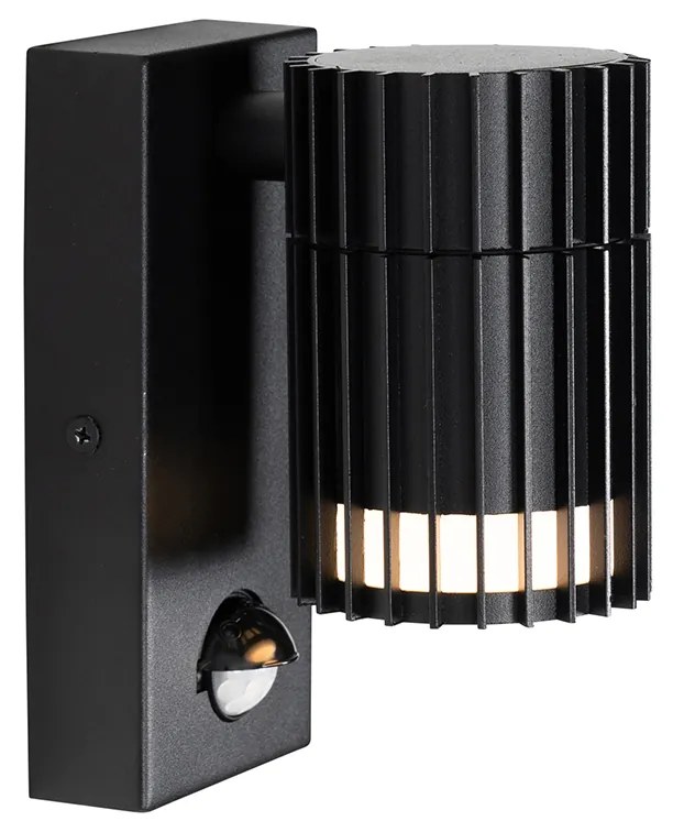 Lampa de perete exterioara de design neagra cu senzor de miscare IP44 - Boris