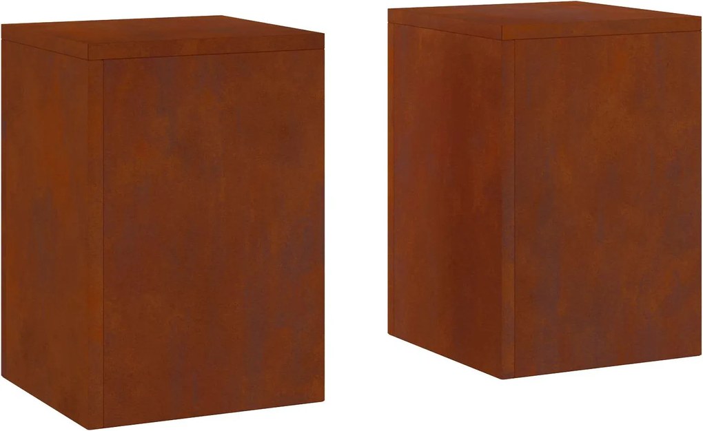 vidaXL Suport pentru plante 2 pcs Ruginit 24 x 24 x 35 cm