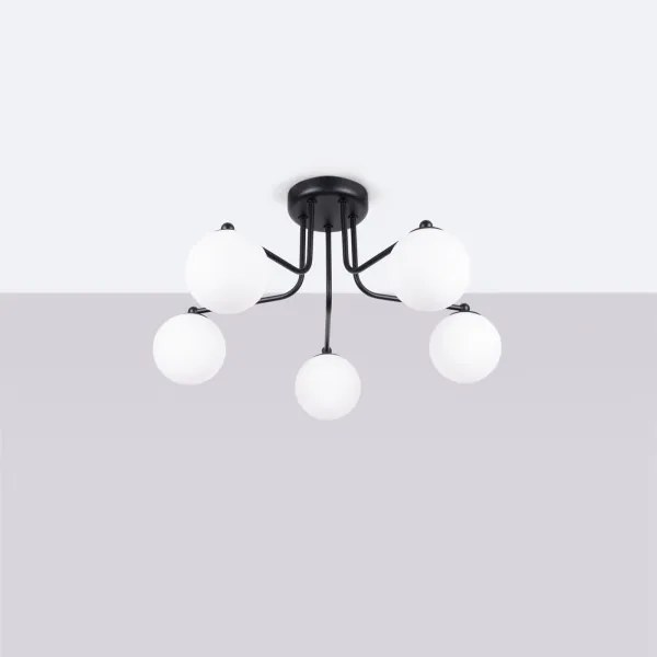 Lustră pe tijă Sollux SL.1663 ASTRAL 5xG9/8W/230V negru