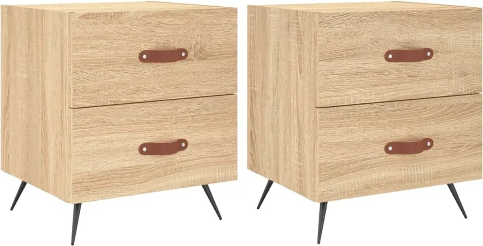 vidaXL Noptiere, 2 buc., stejar sonoma, 40x35x47,5 cm, lemn compozit