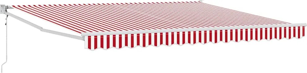 vidaXL Cortina Retractabilă Roșu și Alb 400 × 300 cm