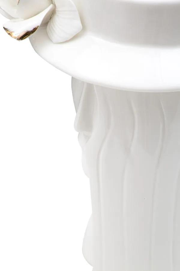 Vaza alba din portelan, 15x13,3x23 cm, Woman Mauro Ferretti