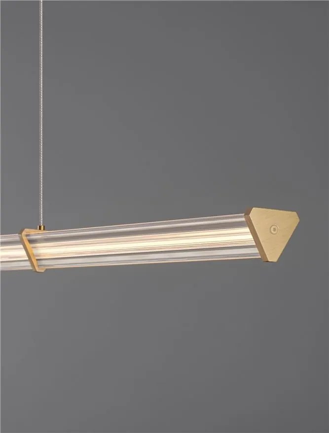 Lustra LED 3000K suspendata design liniar PHEME auriu periat