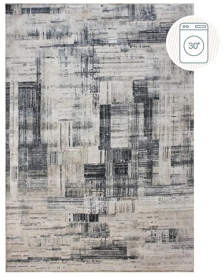 Covor gri lavabil 115x170 cm Silas Abstract – Flair Rugs