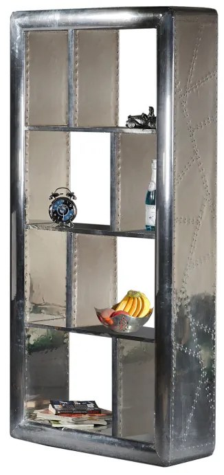 Biblioteca din mango acoperit cu aluminiu Airman 90x180 cm