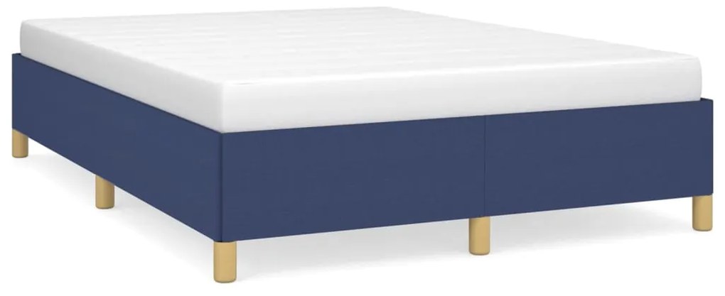347163 vidaXL Cadru de pat, albastru, 140x190 cm, material textil