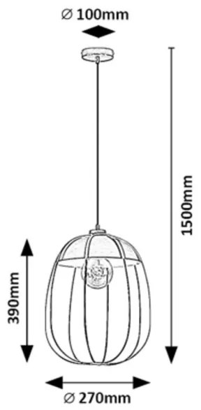 Lustră pe cablu SVENS 1xE27/60W/230V negru/portocaliu Rabalux 72034