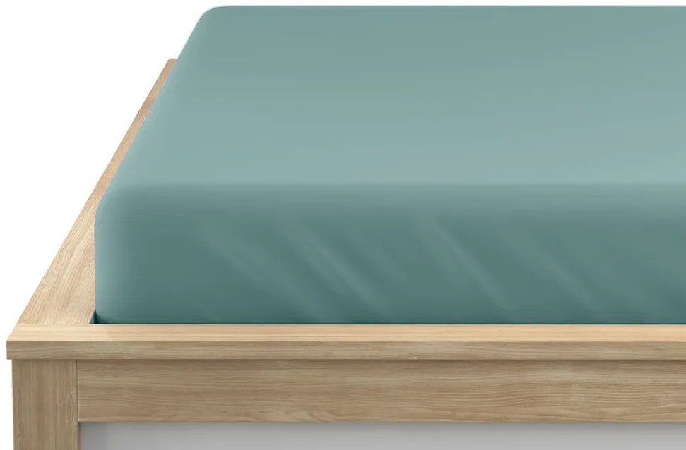 Cearsaf cu elastic din microfibra culoare mentol 180 x 200 cm