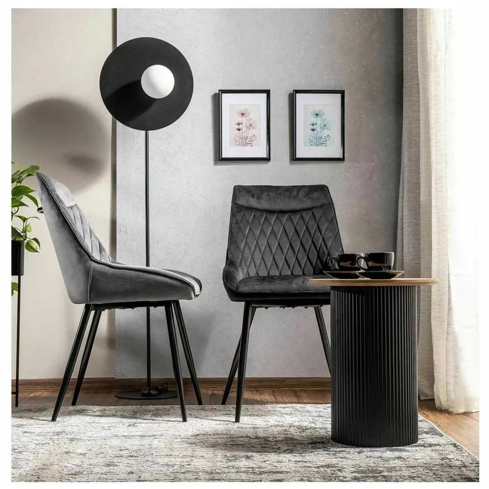 Scaun de bucătărie Misty Velvet, gri