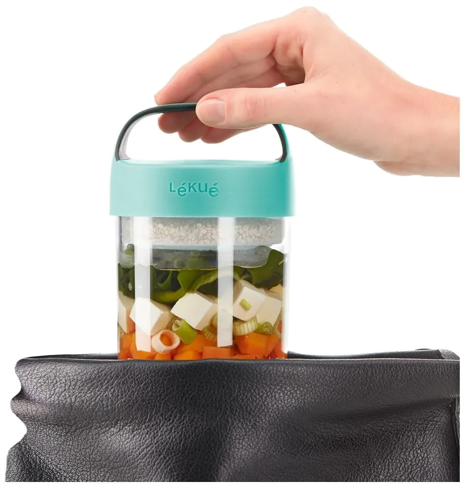 Recipient cu capac portocaliu pentru supă Lékué To Go, 400 ml
