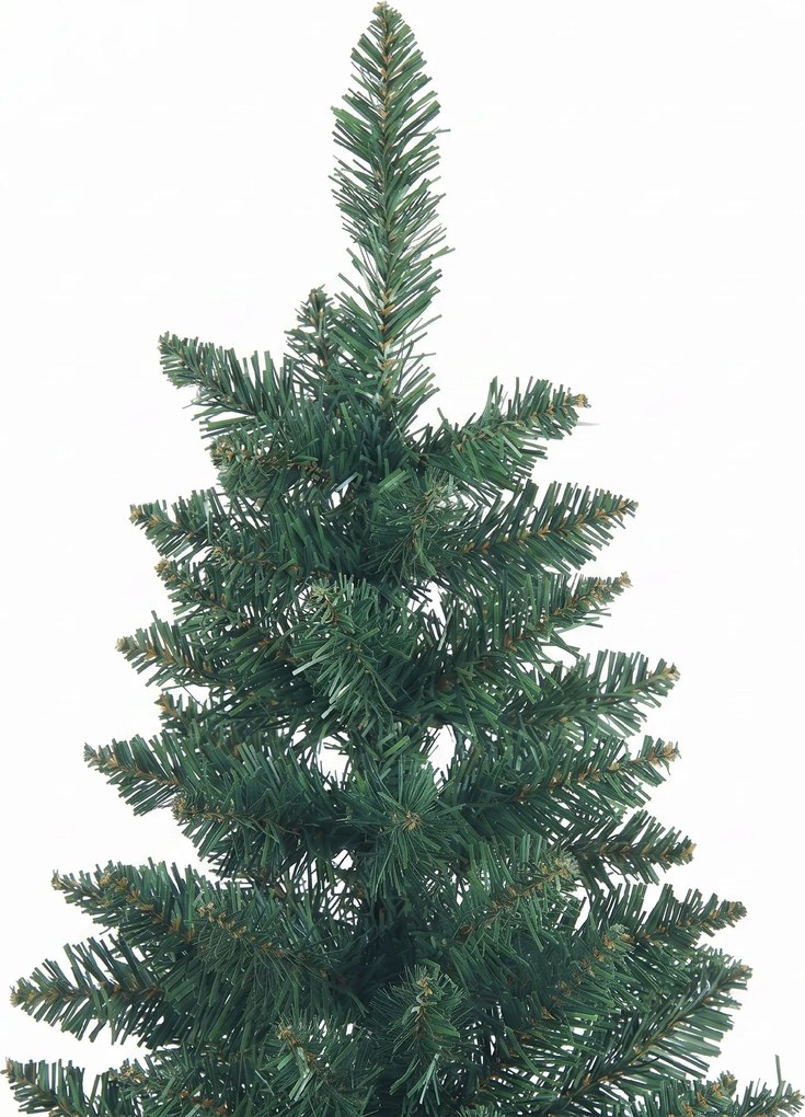HOMCOM Brad Artificial de Crăciun cu 687 Ramuri, Brad de Crăciun Înalt și Îngust cu Bază Pliabilă, Ø75x210 cm, Verde | Aosom Romania
