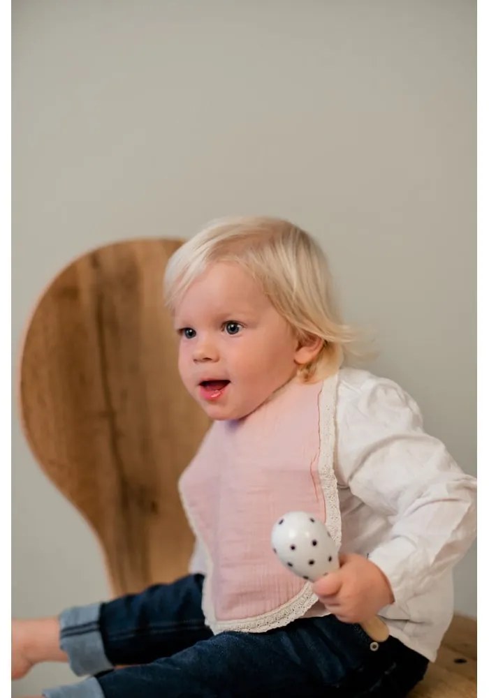 Bavețică din muselină Kindsgut Paris, roz