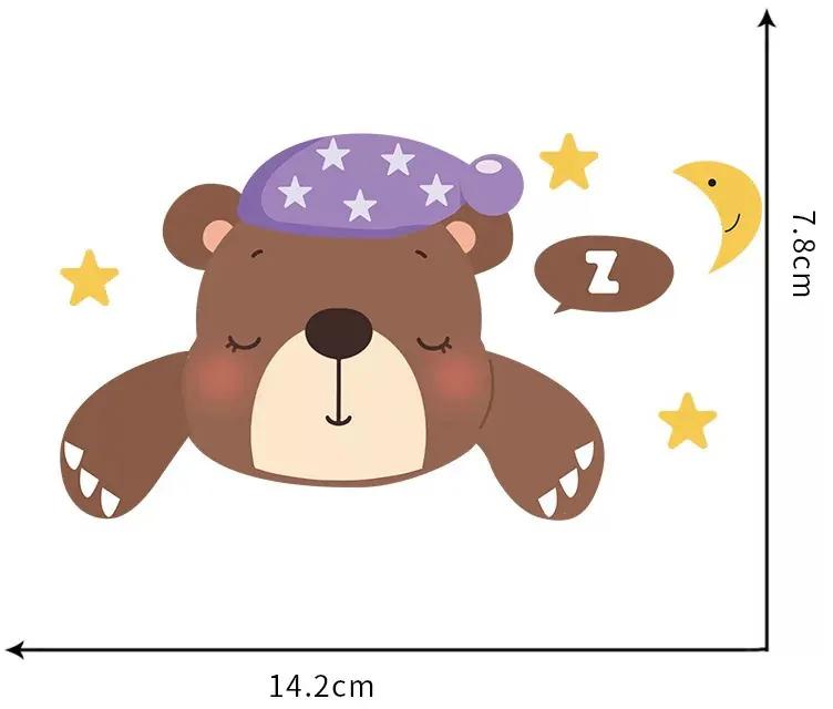 Autocolante pentru întrerupător "Ursul adormit" 14x7 cm