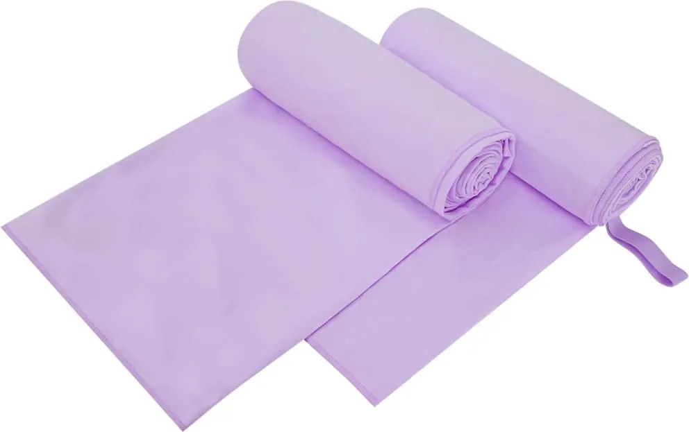 vidaXL Prosoape Sport 2 pcs Violet 200 x 100 cm Poliester și poliamidă