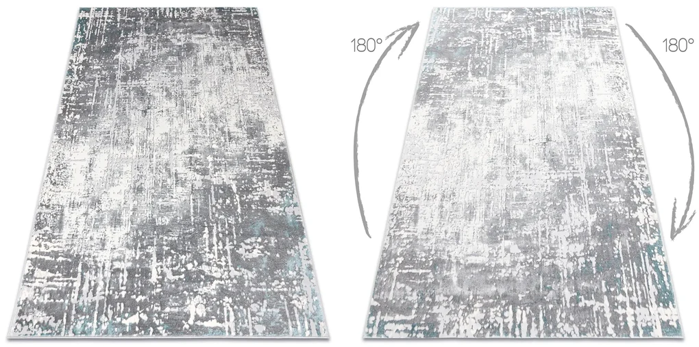 Covor CORE W9782 - structural, două niveluri de lână, fildeş / gri