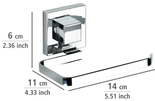 WENKO 22687100 - Suport pentru hârtie igienică VACUUM-LOC QUADRO ED, 14 x 11 cm, crom lucios