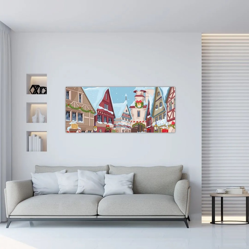 Tablou - Stradă de iarnă (120x50 cm)