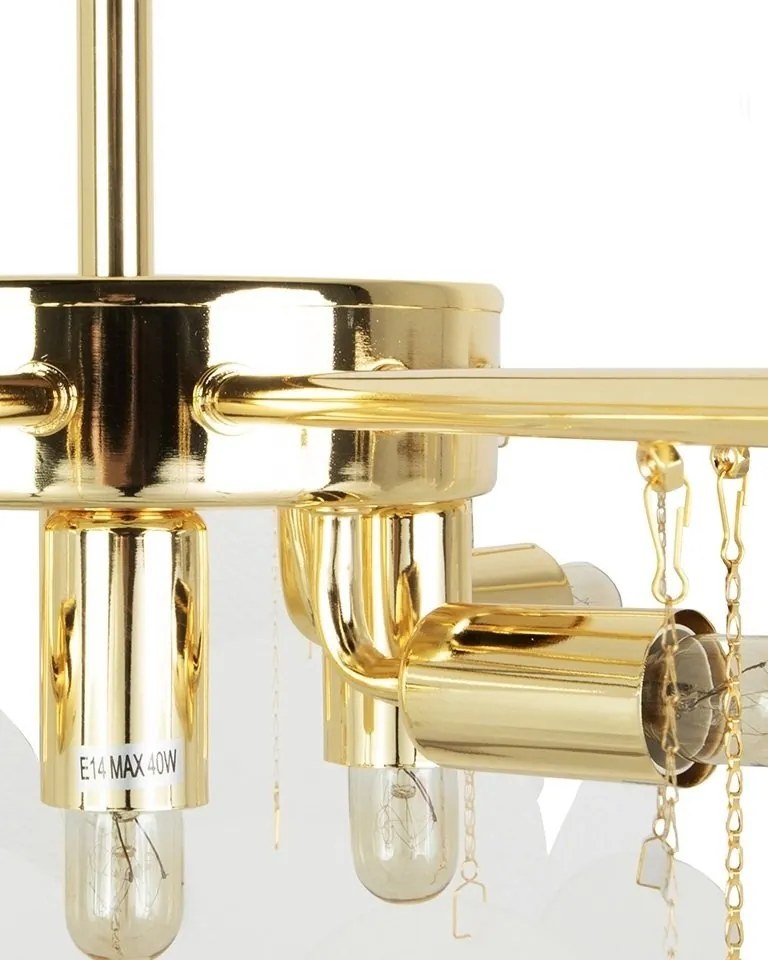 Lustra suspendata metal auriu si sticla SUONO 60