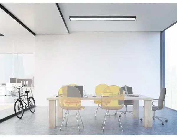 Plafonieră LED/32W/230V 4000K 120x7 cm negru