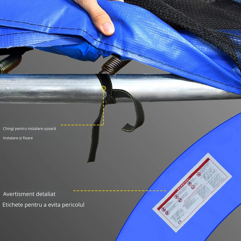 Husa de protectie HOMCOM pentru trambulina Ø305 cm, din plastic si PE cu captuseala de 15 mm, albastru | Aosom Romania