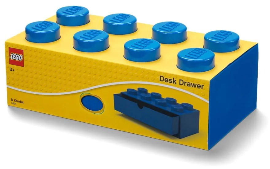 Cutie cu sertar pentru birou LEGO®, 31 x 16 cm, albastru