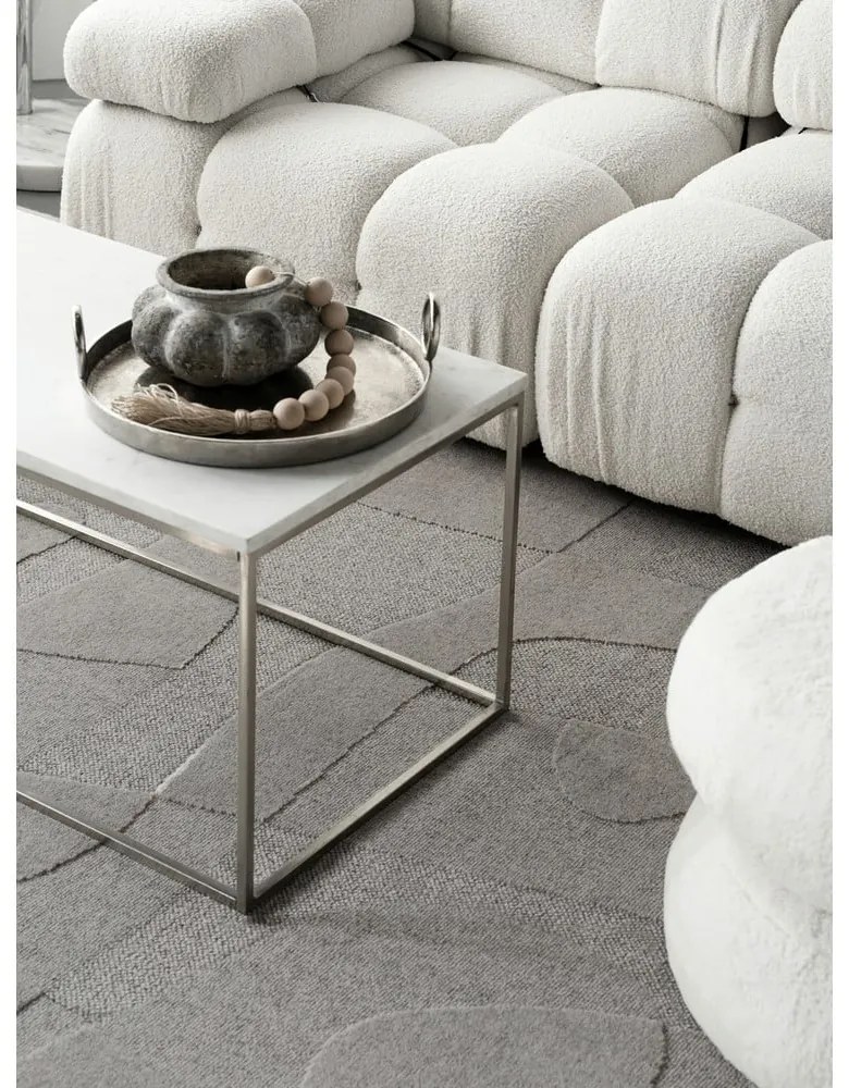 Covor gri din lână 160x230 cm Morphic Botanica – Agnella