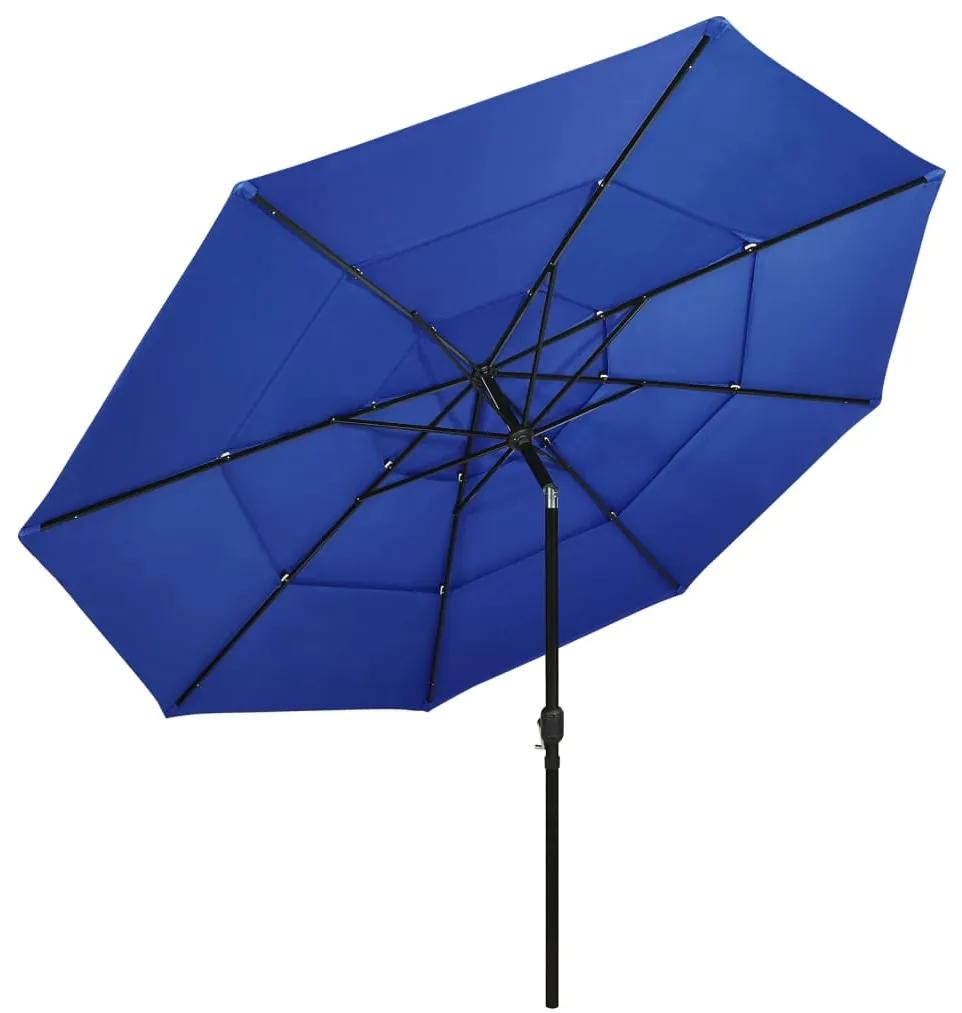 Umbrela de soare 3 niveluri, stalp de aluminiu, azuriu, 3,5 m azure blue, 3.5 m