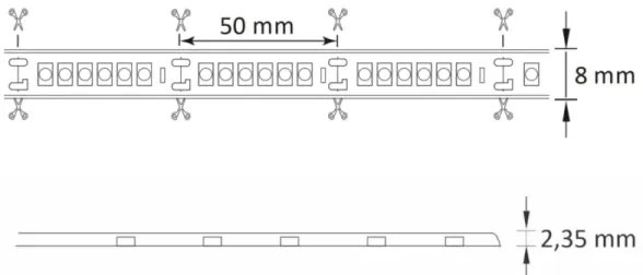 Banda LED exterior 3m, 23W, 24V, 230V, 4000K, IP65