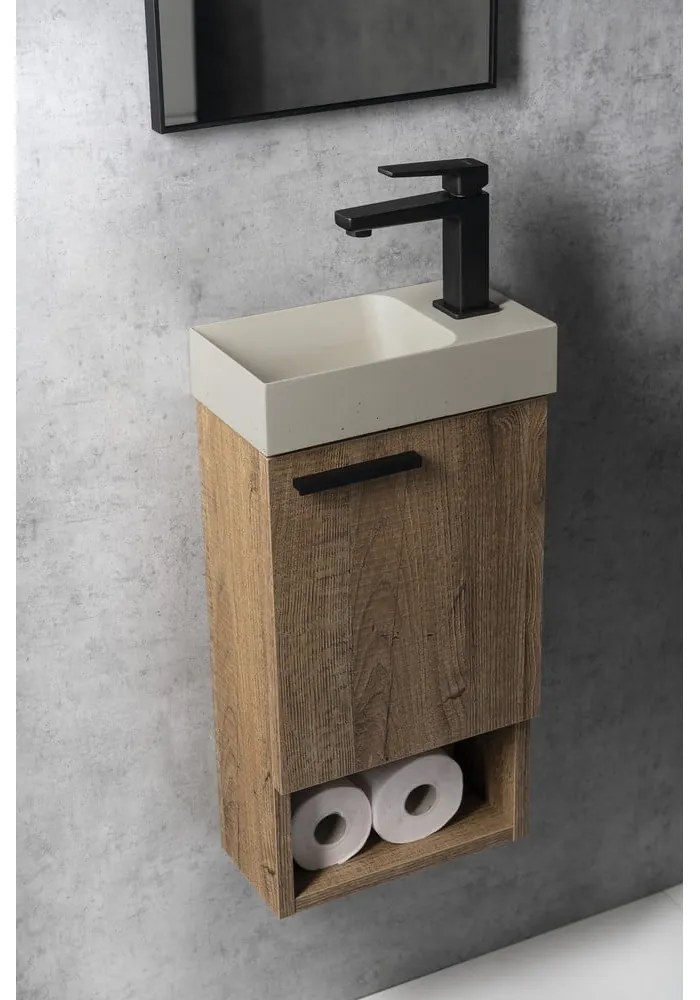 Chiuvetă mică pentru WC gri deschis din beton 31x17 cm Piccolino – Sapho