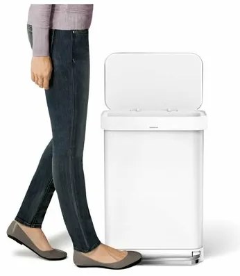 Simplehuman Coș de gunoi cu pedală 55 l, alb, 55 l