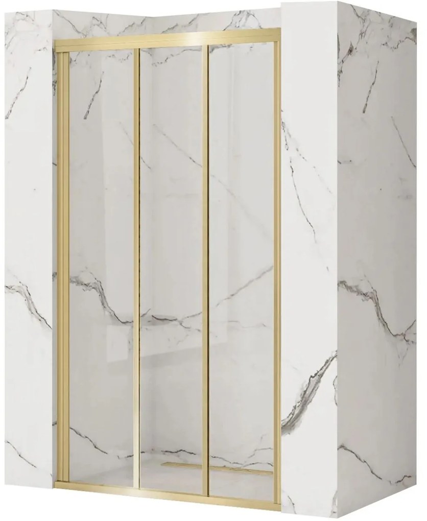 Rea Alex usi de dus 100 cm culisanta auriu periat sticla transparenta REA-K2500