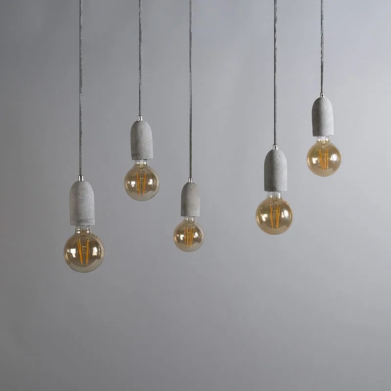 Lampă suspendată industrială gri beton - Cava 5