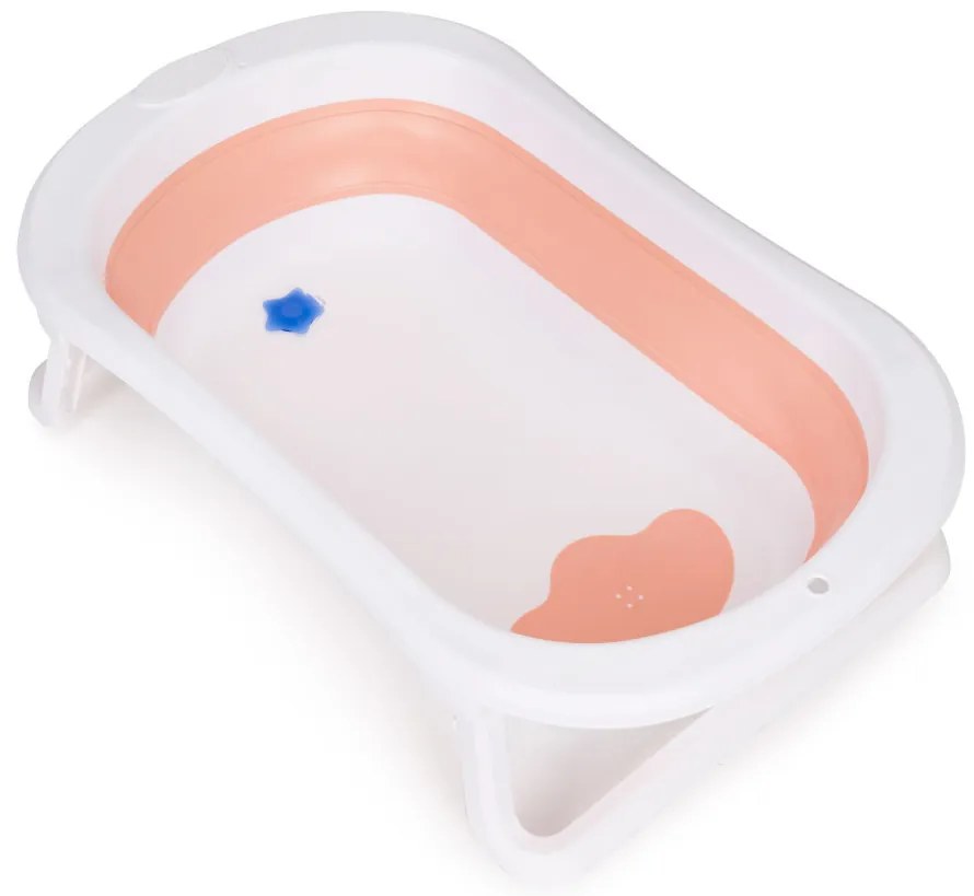 Cada de baie pentru copii cu scurgere pliabilă roz