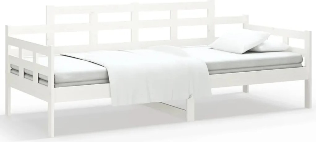 vidaXL Pat de zi, alb, 80x200 cm, lemn masiv de pin