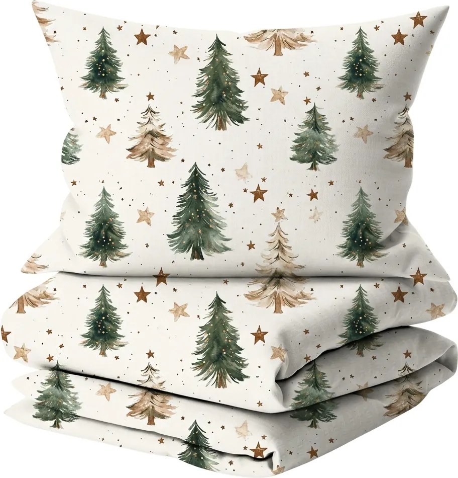 Lenjerie de pat din bumbac CHRISTMAS FOREST colorat Dimensiune lenjerie de pat: 70 x 90 cm | 140 x 220 cm