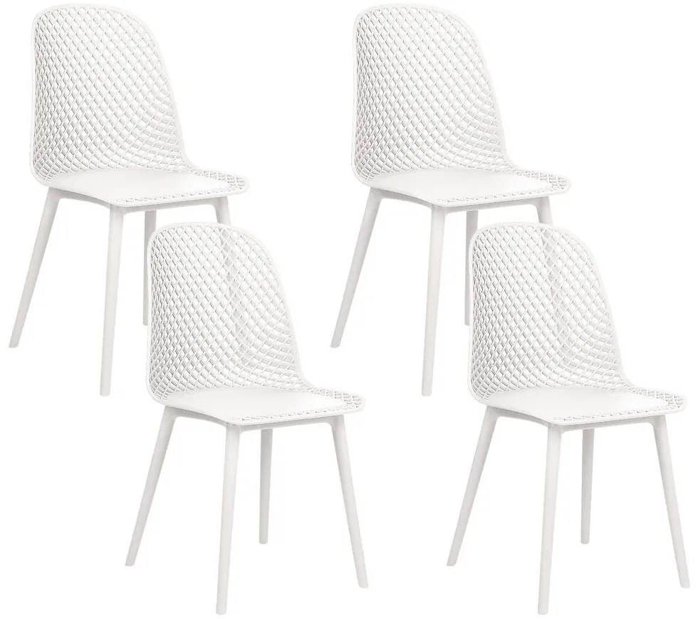 Set 4 buc scaun tip bar Erielle (alb). 1078735