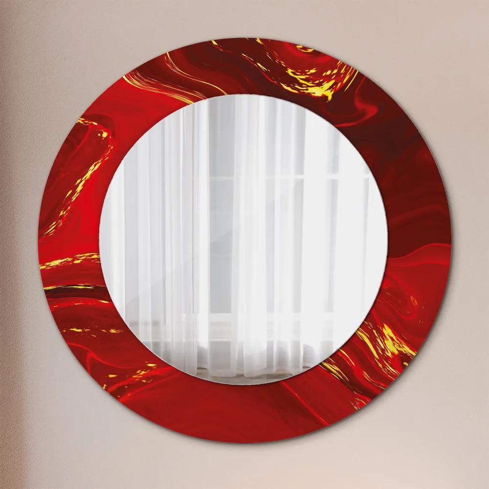Oglinda rotunda imprimata Marmură roșie