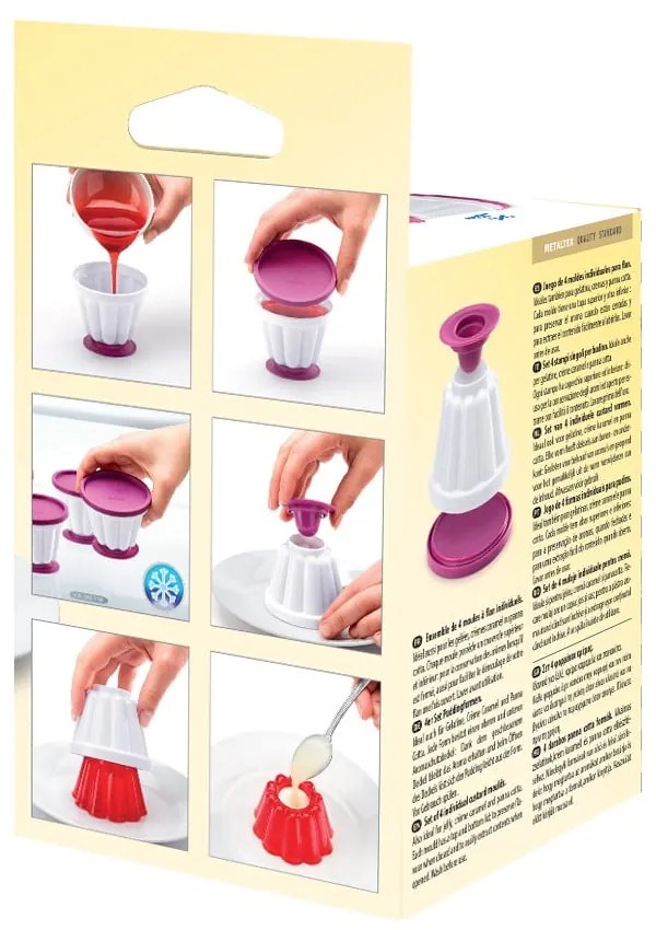 Set 4 forme pentru budincă Metaltex, ø 8 x 7 cm
