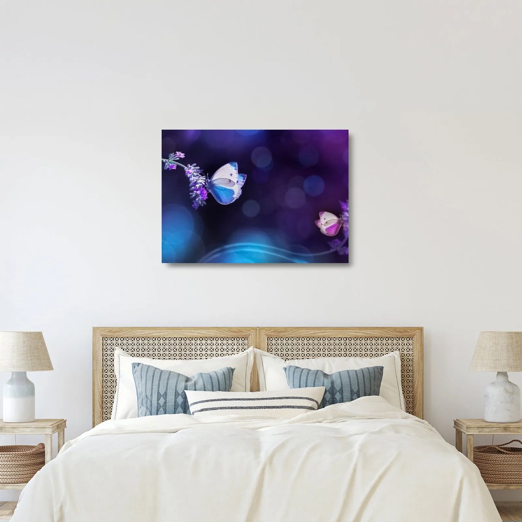 Tablou pe sticlă - Flutute în lavandă (70x50 cm)