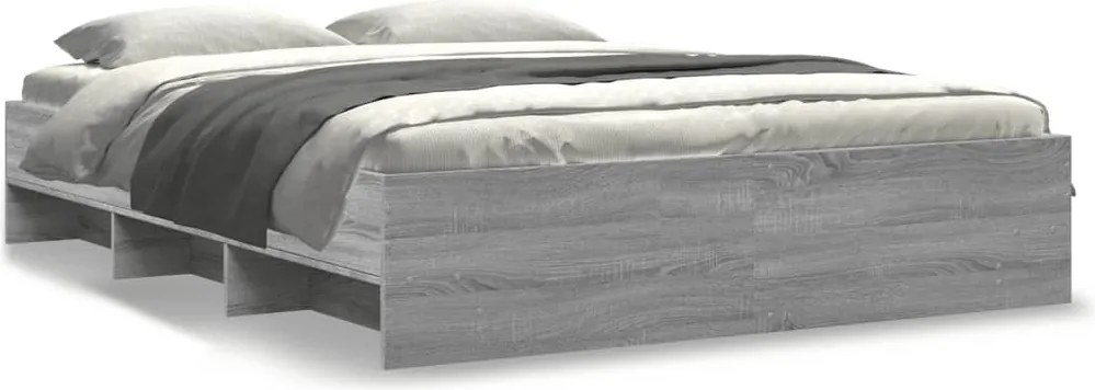 vidaXL Cadru de pat fără saltea Gri Sonoma 160x200cm lemn prelucrat