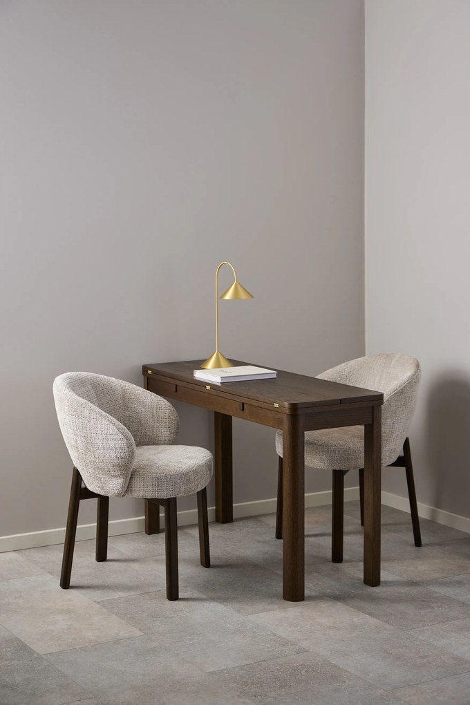 MAZZONI EXPORT DEBORA Bej (țesătură Juto 4)/cadru stejar afumat (nuanță de nuc) - SCAUN DE LEMN ADÂNC PENTRU LIVING SUFRAGERIE BIROU