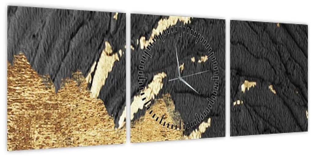 Tablou - Structura de aur N⁰1 (cu ceas) (90x30 cm)