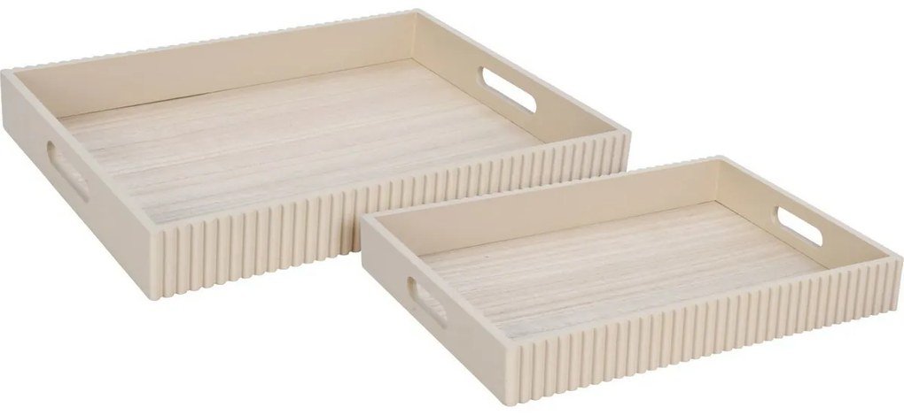 Set de tăvi de servire Stripes bej, 2 buc