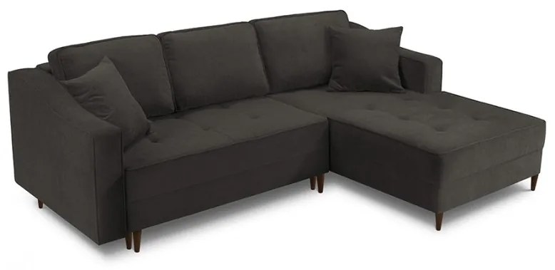 Coltar extensibil Willow cu colt pe partea dreapta si tapiterie din tesatura structurala, gri inchis