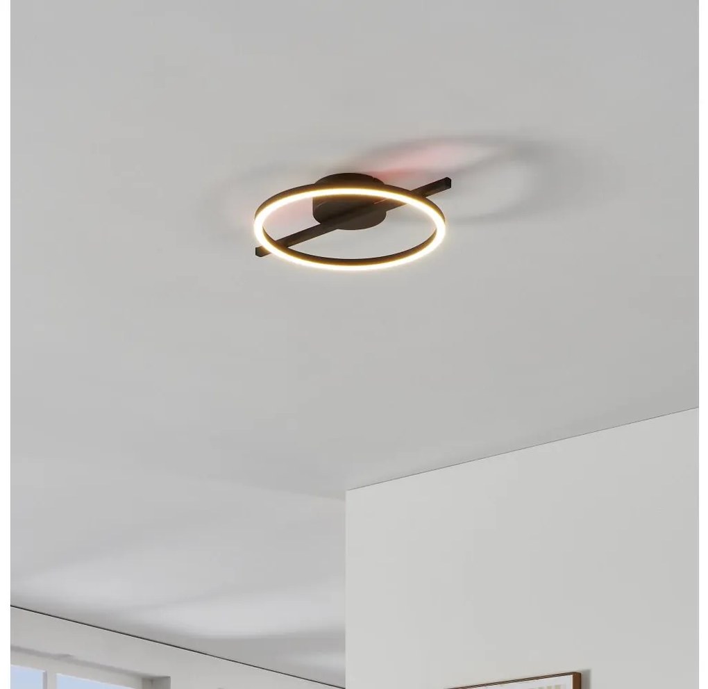 Plafonieră LED dimabilă Eglo 901113 AMANDOLO LED/17W/230V negru + telecomandă